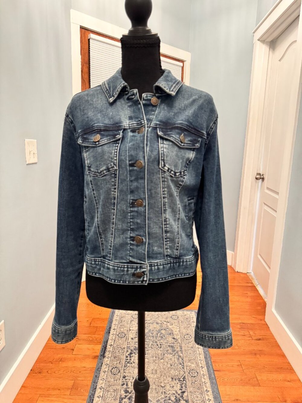 Celebrity Pink Stretch Denim Jean Jacket Medium | Faded Wash - Picture 2 of 11